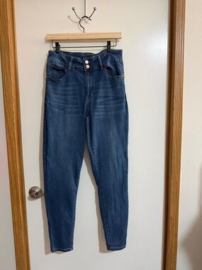 Fashion Nova Dark Blue High Rise Slim Jeans